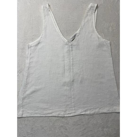 Cobblestone 100% White Linen Sleeveless Top Italy Size Large - Picture 1 of 6